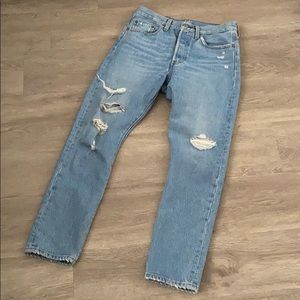 Levi’s Premium Distressed Big E 501 Skinny Jeans